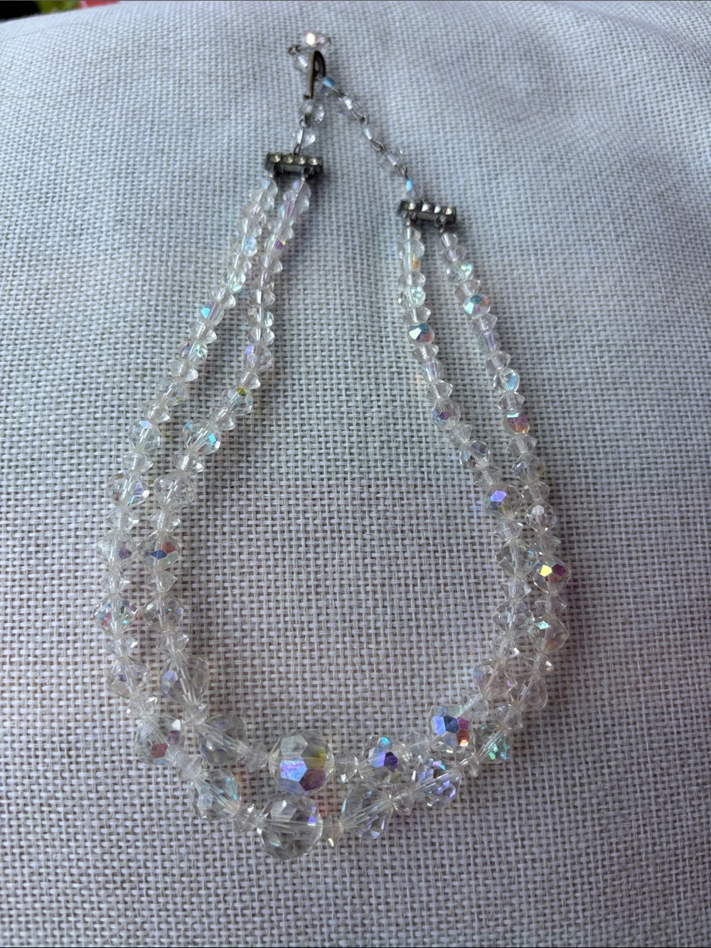 Aurora Crystal Multi-Strand Necklace - Clear Iridescent
